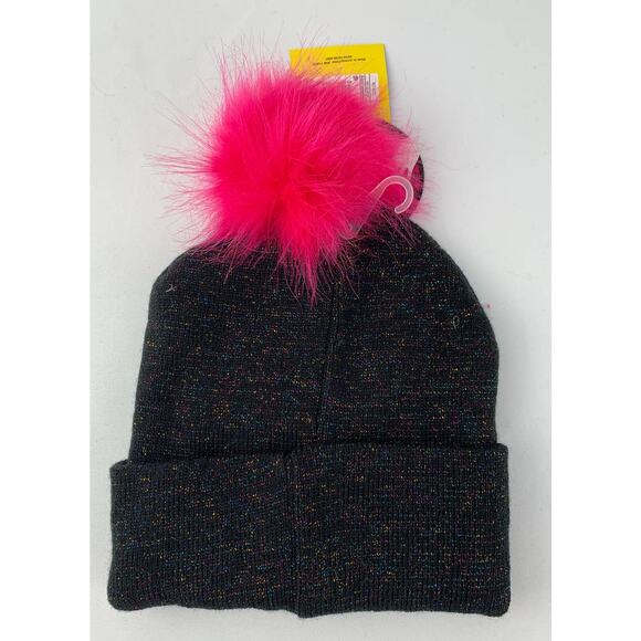 Emojination Black Reversible Sequin Beanie With Pom Pom. Set Of 2 Girls One Size - Picture 9 of 9